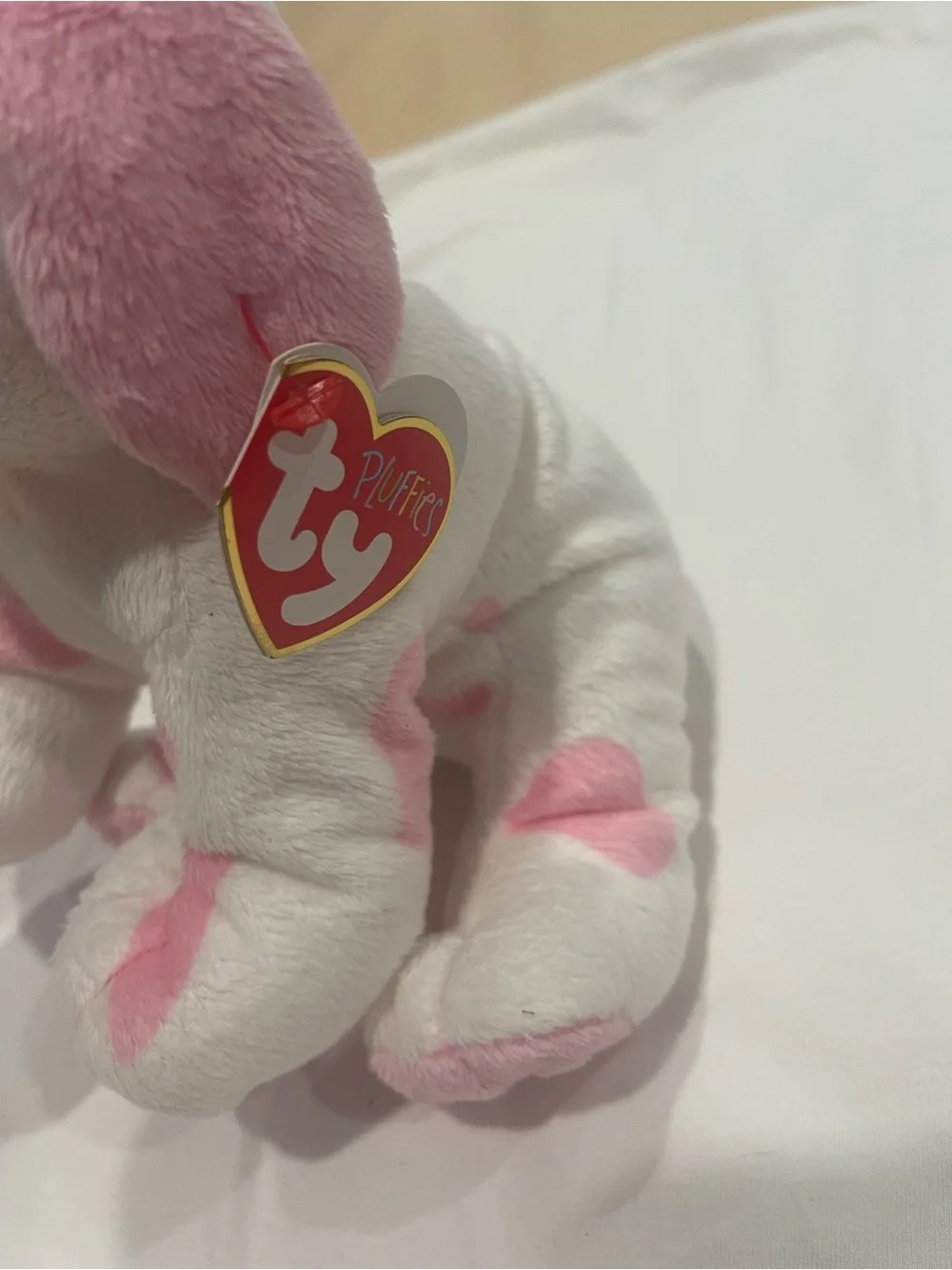 Ty White and Pink Plush Puppy Dog Toy